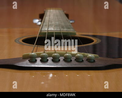 Klassische Gitarre. Konzept: Musikschaffen. Stockfoto