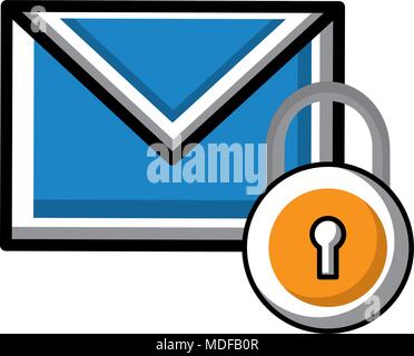 E-Mail Sicherheit Daten Benachrichtigung Stock Vektor