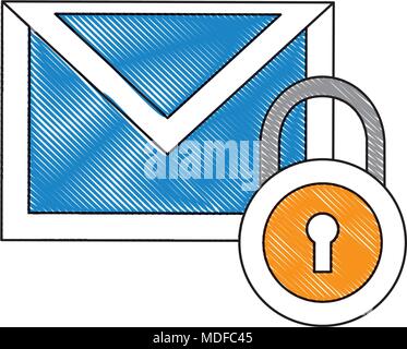 E-Mail Sicherheit Daten Benachrichtigung Stock Vektor