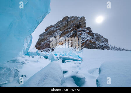 Baikalsee im Winter, Irkutsk Oblast, Sibirien, Russland Stockfoto