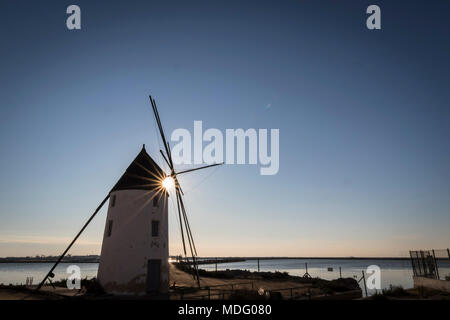 San Pedro del Pinatar, Region Murcia, Spanien. Mühle neben der Saline in der Mar Menor © ABEL F. ROS/Alamy Stock Stockfoto