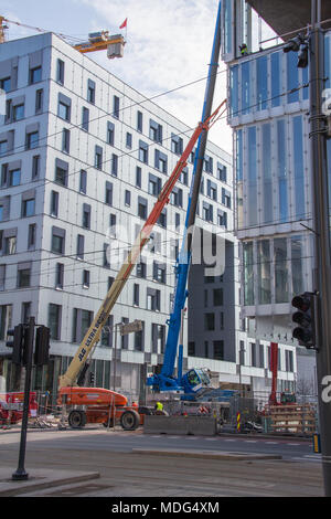 Bar Code, Oslo, Arkitektur, moderne Arkitektur, Glas, Metall, betonf, Tre, Stockfoto