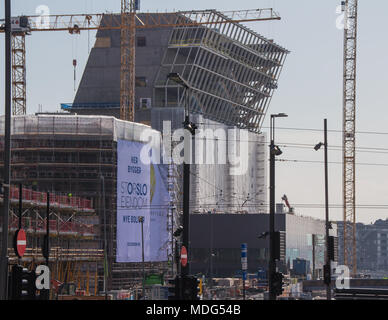 Bar Code, Oslo, Arkitektur, moderne Arkitektur, Glas, Metall, betonf, Tre, Stockfoto