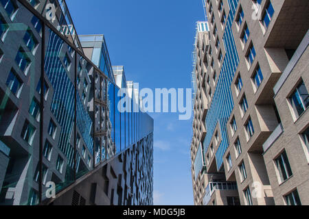 Bar Code, Oslo, Arkitektur, moderne Arkitektur, Glas, Metall, betonf, Tre, Stockfoto