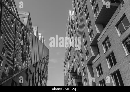 Bar Code, Oslo, Arkitektur, moderne Arkitektur, Glas, Metall, betonf, Tre, Stockfoto