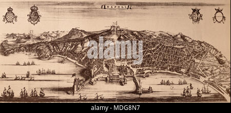 Napoli anzeigen, indem Stopendael 1653 - Kupferstich, Gesamtansicht Stockfoto