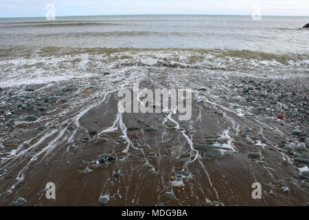 Wave Aktion am Long Beach, Lower East Chezzetcook, Nova Scotia, Kanada Stockfoto