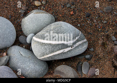 Steine auf Long Beach, Lower East Chezzetcook, Nova Scotia, Kanada Stockfoto