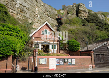 East Hill Lift, Standseilbahn, Hastings, Großbritannien Stockfoto