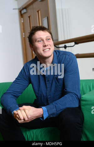 George Mackay englischer Schauspieler, bei Shetland Drehbuch 2017 interviewt Stockfoto