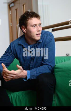 George Mackay englischer Schauspieler, bei Shetland Drehbuch 2017 interviewt Stockfoto