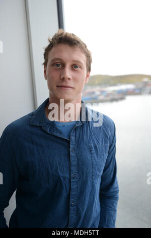 George Mackay englischer Schauspieler, bei Shetland Drehbuch 2017 interviewt Stockfoto