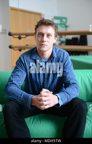 George Mackay englischer Schauspieler, bei Shetland Drehbuch 2017 interviewt Stockfoto