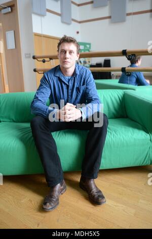 George Mackay englischer Schauspieler, bei Shetland Drehbuch 2017 interviewt Stockfoto