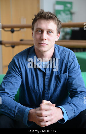 George Mackay englischer Schauspieler, bei Shetland Drehbuch 2017 interviewt Stockfoto