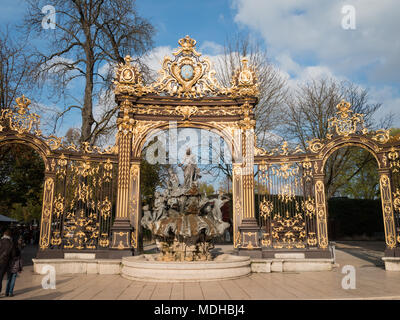 Platz Stanislas Brunnen, Nancy Stockfoto