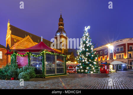 Weihnachtsmarkt in Riga, Lettland Stockfoto