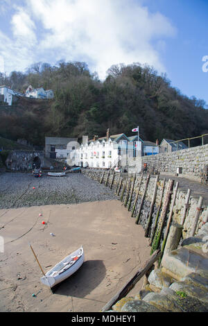 Clovelly ist ein kleines Dorf in der torridge Bezirk von Devon, England. Stockfoto