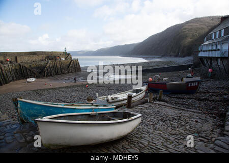 Clovelly ist ein kleines Dorf in der torridge Bezirk von Devon, England. Stockfoto