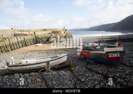 Clovelly ist ein kleines Dorf in der torridge Bezirk von Devon, England. Stockfoto