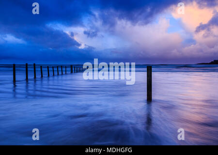 Sonnenuntergang über Portstewart Strand im County Derry, Irland. Stockfoto