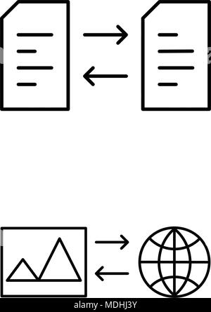 Dateifreigabe und Bild Symbol bereitstellen. Vektor icon. Überblick Stil Stock Vektor
