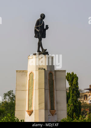 Gandhi Kreis Garten, eine Statue von Ghandi, Jaipur, Rajasthan, Indien Stockfoto