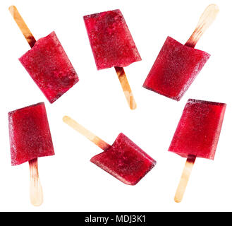 Essen Hintergrund, berry Obst Eis auf Weiß Stockfoto