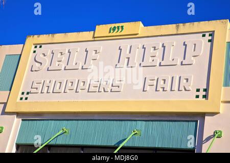 Selbsthilfe Käufer Fair Art déco-Gebäude, Napier, Hawkes Bay, Neuseeland, South West Pacific Ocean Stockfoto