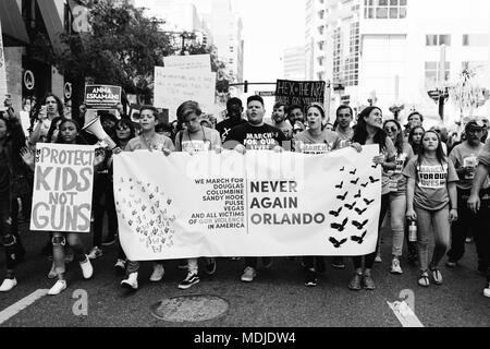 März für unser Leben allgemein Fall in der Innenstadt von Orlando, Florida (2018). Stockfoto