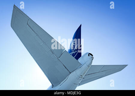 Leitwerk einer Boeing 747-400 Stockfoto