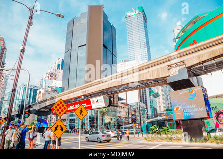 Kuala Lumpur, Malaysia - 7. Januar 2018: Bukit Bintang Einkaufsstraße Stockfoto