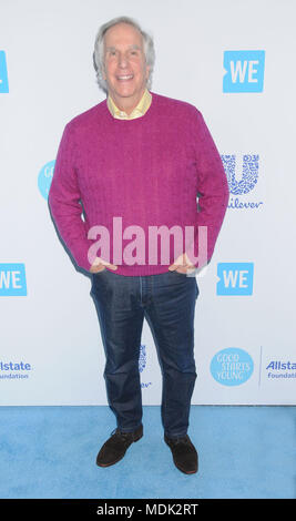 Los Angeles, Kalifornien, USA. 19 Apr, 2018. 19. April 2018 - Los Angeles, Kalifornien, USA - Schauspieler Henry Winkler im ''wir Tag Kalifornien Jugendlichen Ändern der Welt'' im Forum, Los Angeles statt. Credit: Paul Fenton/ZUMA Draht/Alamy leben Nachrichten Stockfoto