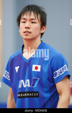 Tokio, Japan. 20 Apr, 2018. Koki Niwa (JPN), 20. April 2018 - Tischtennis: 2018 Welt Tischtennis-WM Japan Team öffentliche Praxis in Tokio, Japan. Credit: Sho Tamura/LBA SPORT/Alamy leben Nachrichten Stockfoto