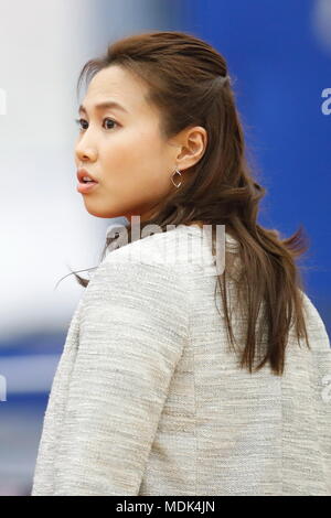 Tokio, Japan. 20 Apr, 2018. Sayaka Hirano, 20. April 2018 - Tischtennis: 2018 Welt Tischtennis-WM Japan Team öffentliche Praxis in Tokio, Japan. Credit: Sho Tamura/LBA SPORT/Alamy leben Nachrichten Stockfoto