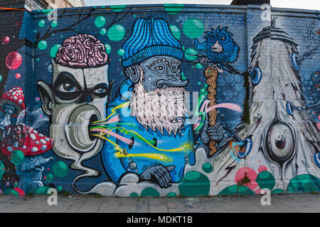 Graffiti, Wand im Schlachthof, München, Oberbayern, Bayern, Deutschland Stockfoto