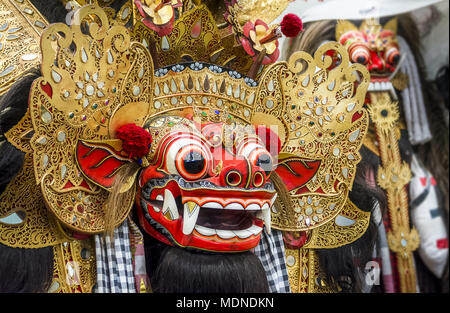 Traditionelle Barong Maske Bali Indonesien im Tanz Performance verwendet Stockfoto