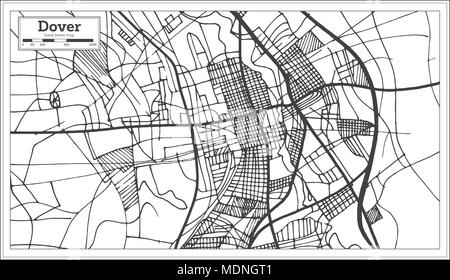 Dover Delaware USA Stadtplan im Retro-stil. Übersichtskarte. Vector Illustration. Stock Vektor