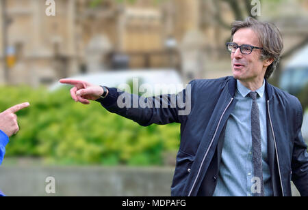 Robert Peston (ITV Nachrichten politische Editor) in Westminster Stockfoto