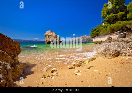 Sand Beach in Brela, Makarska Riviera, Dalmatien, Kroatien Stockfoto