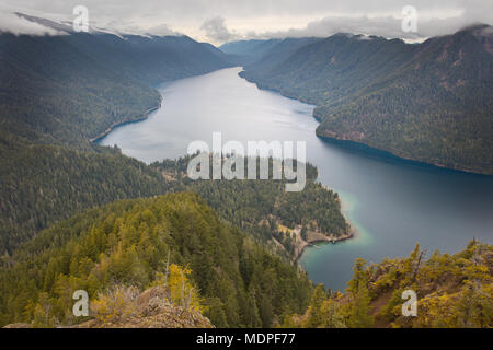 Lake Crescent vom Mount Storm King, Olympic National Park, Washington State Stockfoto