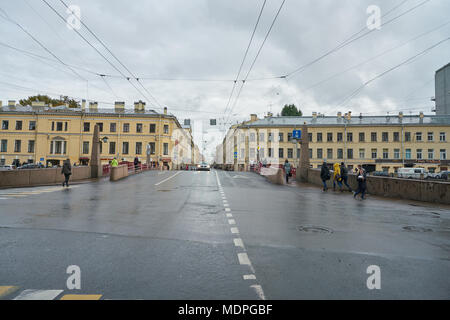 Sankt Petersburg - ca. Oktober 2017: Sankt Petersburg urbane Landschaft bei Tag. Stockfoto