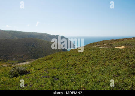 Schuß von Portugal ocean Cliff, Cabo da Roca Stockfoto