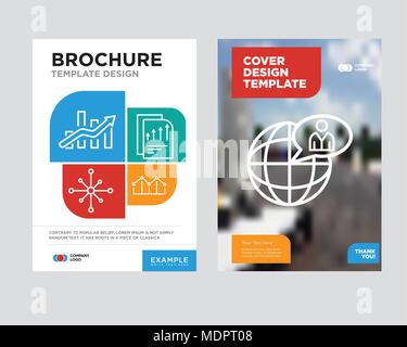 Globale User Broschüren Flyer Design Template mit abstrakten Foto Hintergrund, Bars, Bars Seite Chart, Data Analytics Rad, Bars chart minimali Stock Vektor