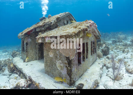 Unter Wasser Haus bei Musa, Isla Mujeres, Mexico Stockfoto