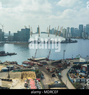 Die 'O2 Arena' auf der Halbinsel von Greenwich, London. Zuvor als 'Millenium Dome" bekannt Stockfoto