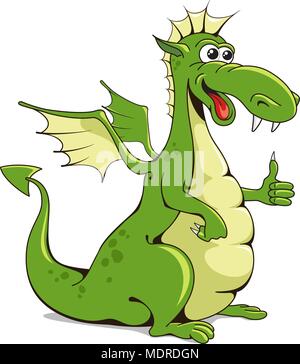 Funny Dragon. Dieser Vektor Abbildung kann als Druck auf Kid's T-Shirt oder andere Zwecke verwendet werden. Stock Vektor
