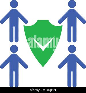 Schutz des Menschen. Vektor icon. Flat Style Stock Vektor