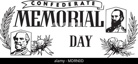 Confederate Memorial Day - Retro Clipart Banner Stock Vektor