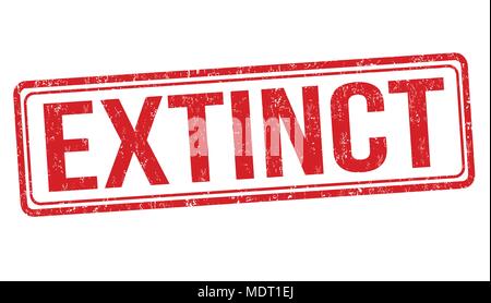 Ausgestorben grunge Stempelabdruck auf weißem Hintergrund, Vector Illustration Stock Vektor